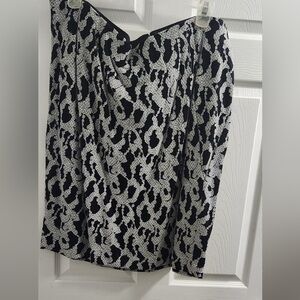 Black and white skirt.